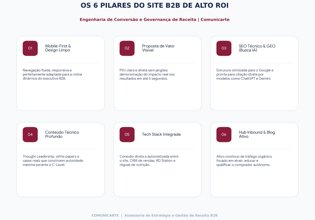 6 Pilares do Site B2B Que Gera ROI